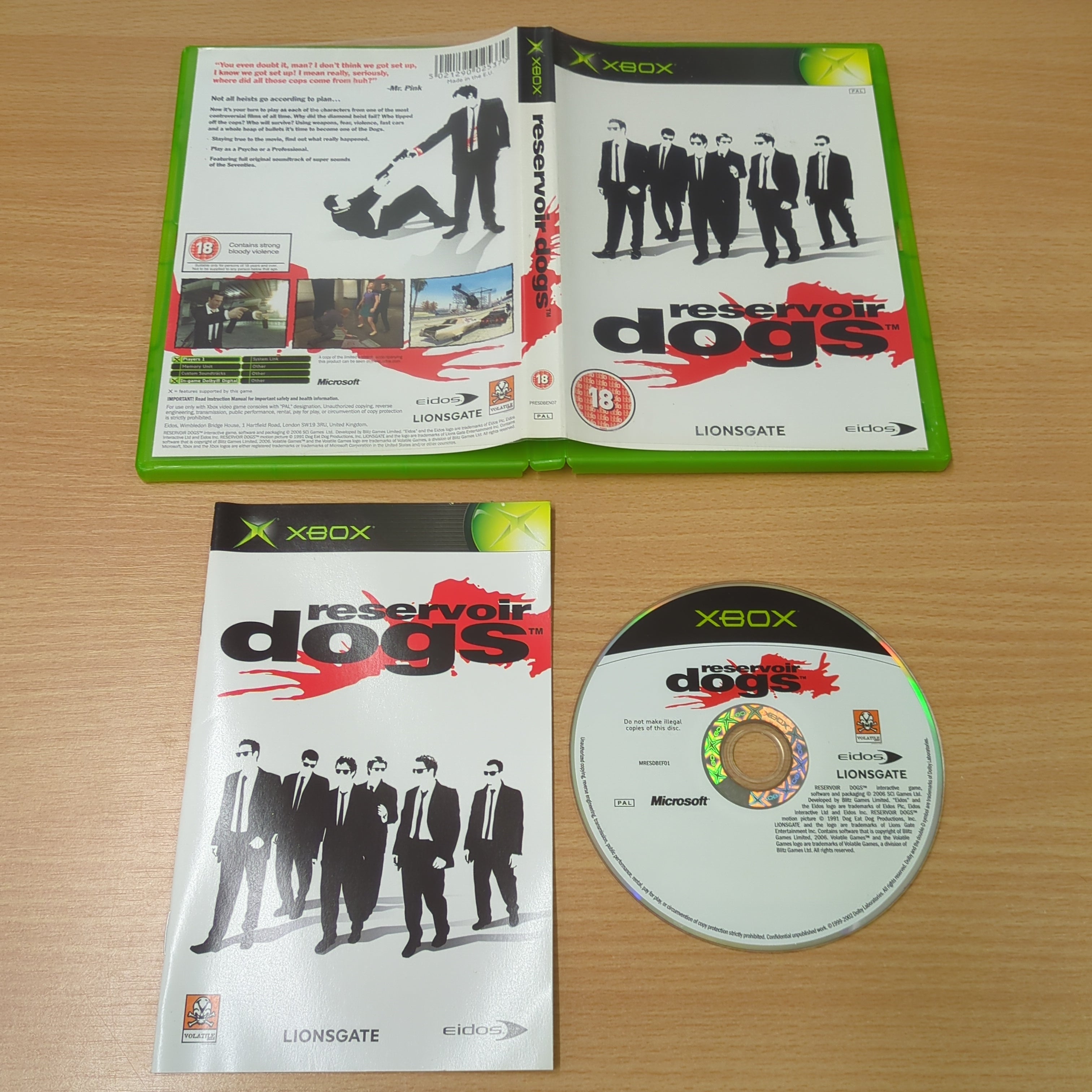 Reservoir Dogs original Xbox game Reservoir Dogs original Xbox game